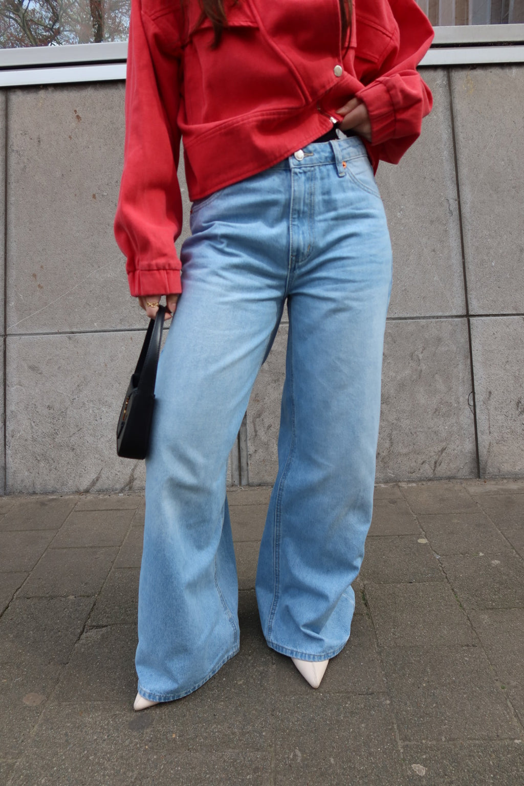 ELENORA WIDE LEG JEANS WITH STRETCH - BLUE
