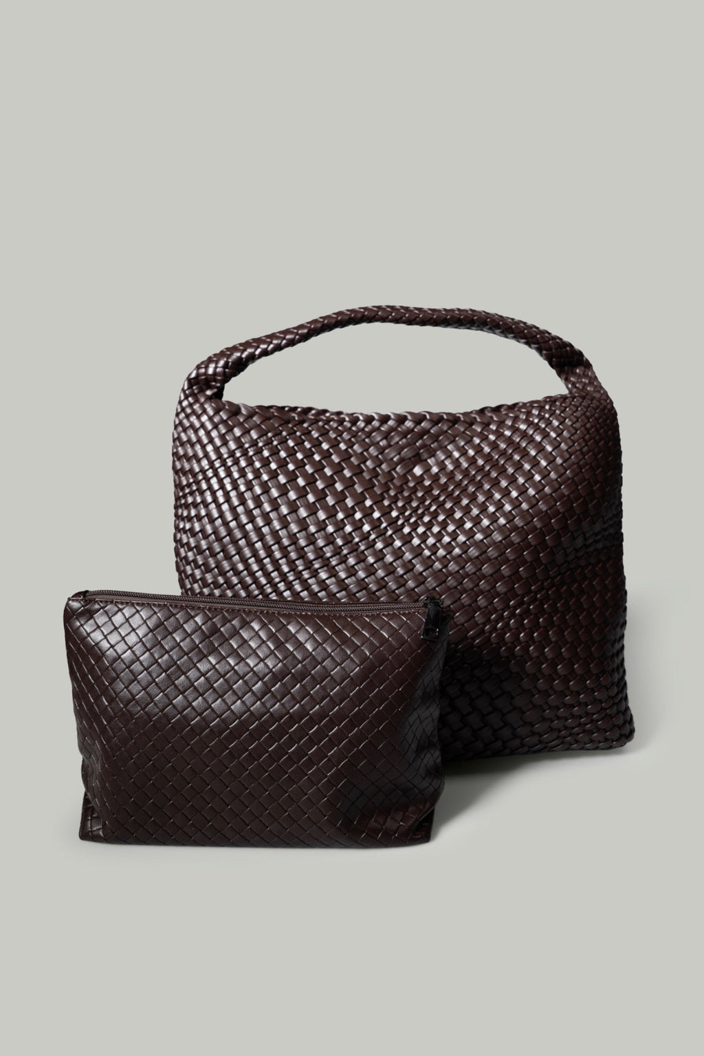 LUMA WOVEN BAG DARK BROWN