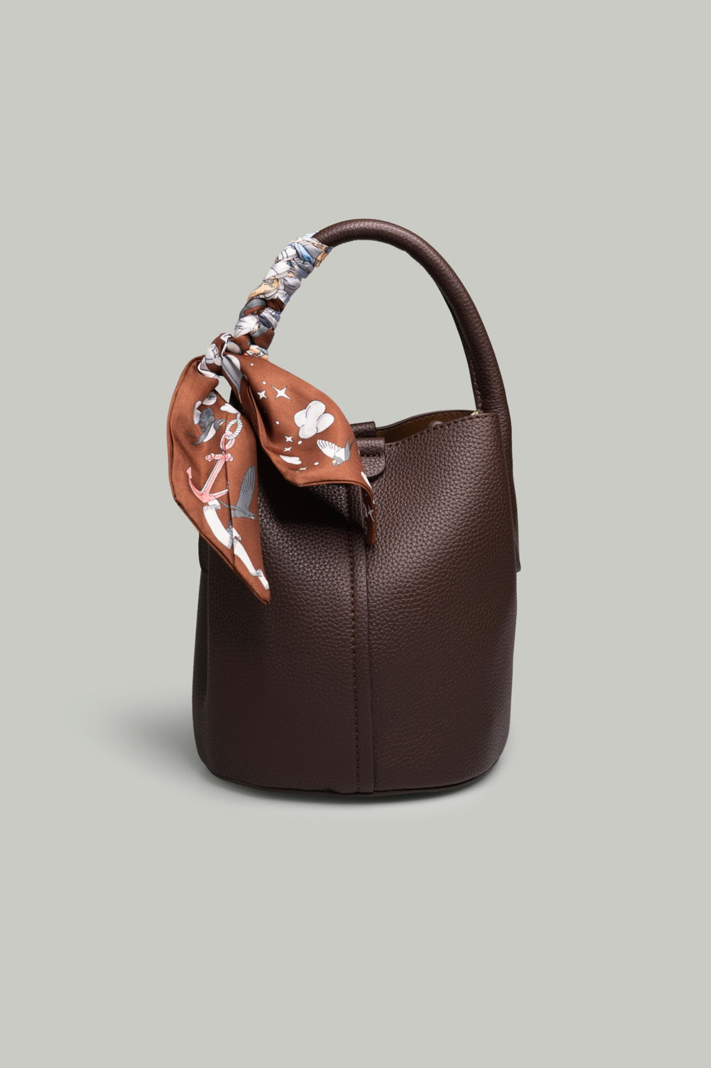 ELVORE BUCKET BAG DARK BROWN