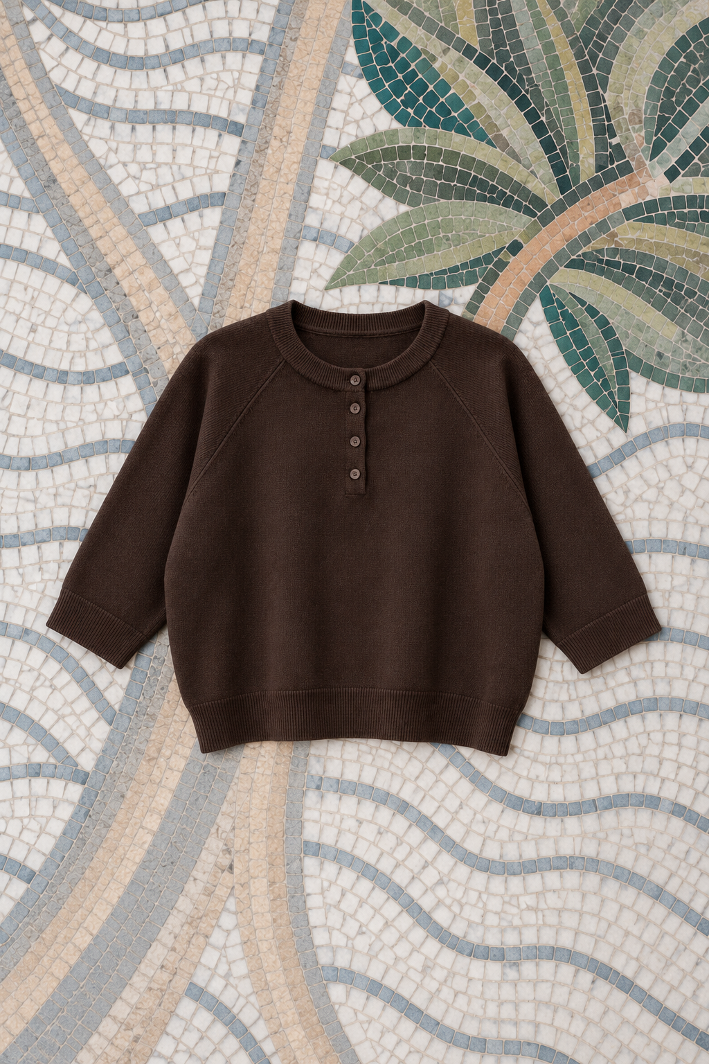 BROOKE BUTTON KNIT BROWN