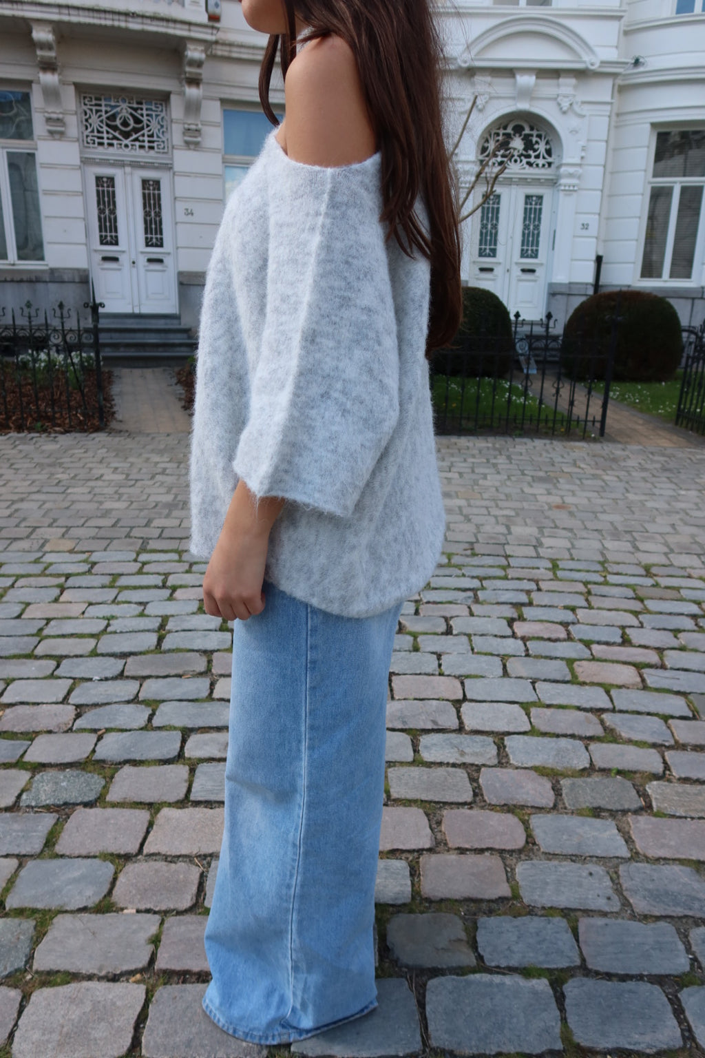 ELENORA WIDE LEG JEANS WITH STRETCH - BLUE