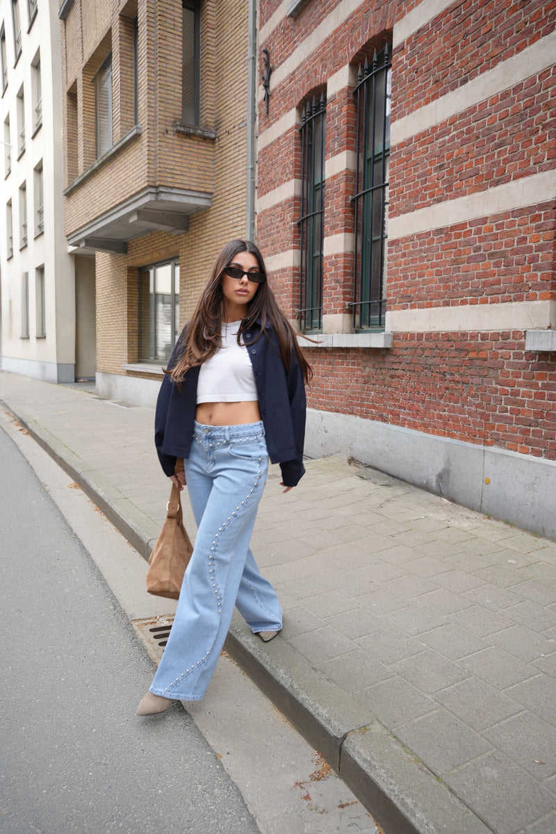 FRANKS STUDDED JEANS – LIGHT BLUE