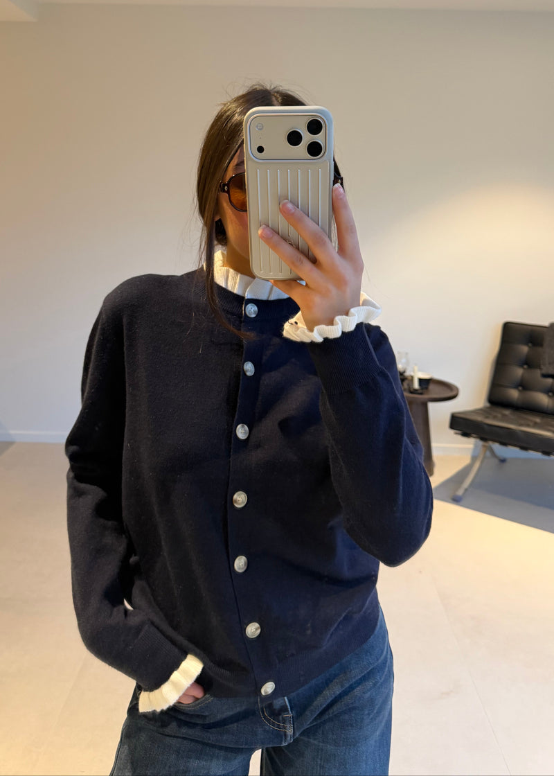 NYSA CARDIGAN NAVY/WHITE