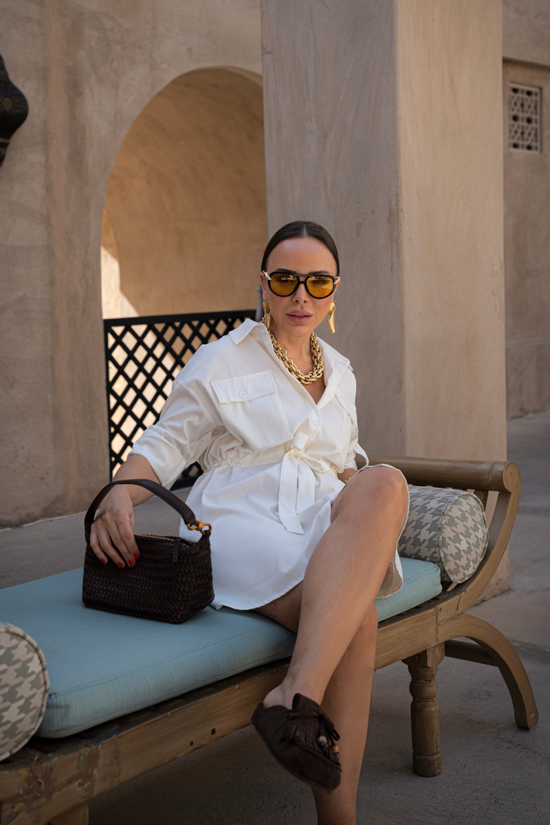 ALORA SHIRT DRESS WHITE