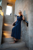 ARDEN BELTED MIDI DRESS
