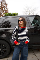 ILYA GESTREEPTE TRUI ROOD/MARINEBLAUW/WIT