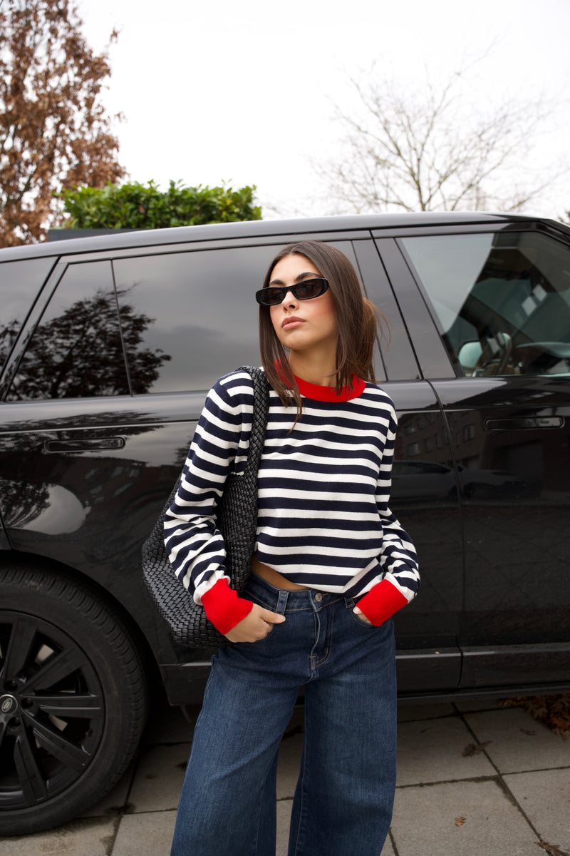 ILYA STRIPED KNIT RED/NAVY/WHITE