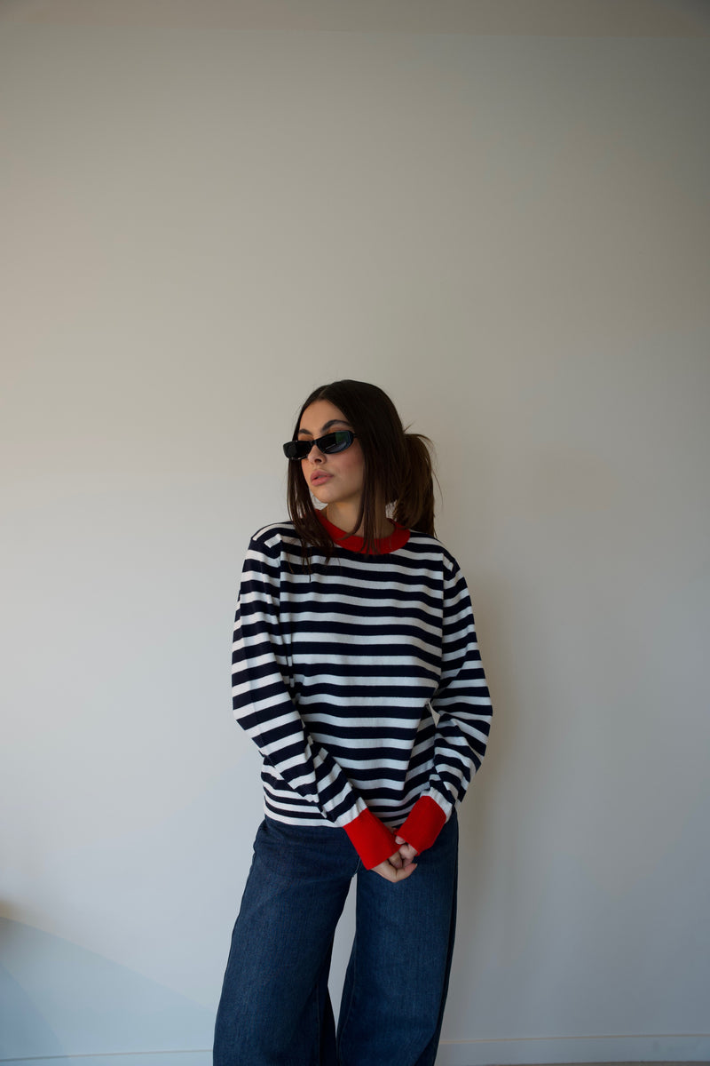 ILYA STRIPED KNIT RED/NAVY/WHITE