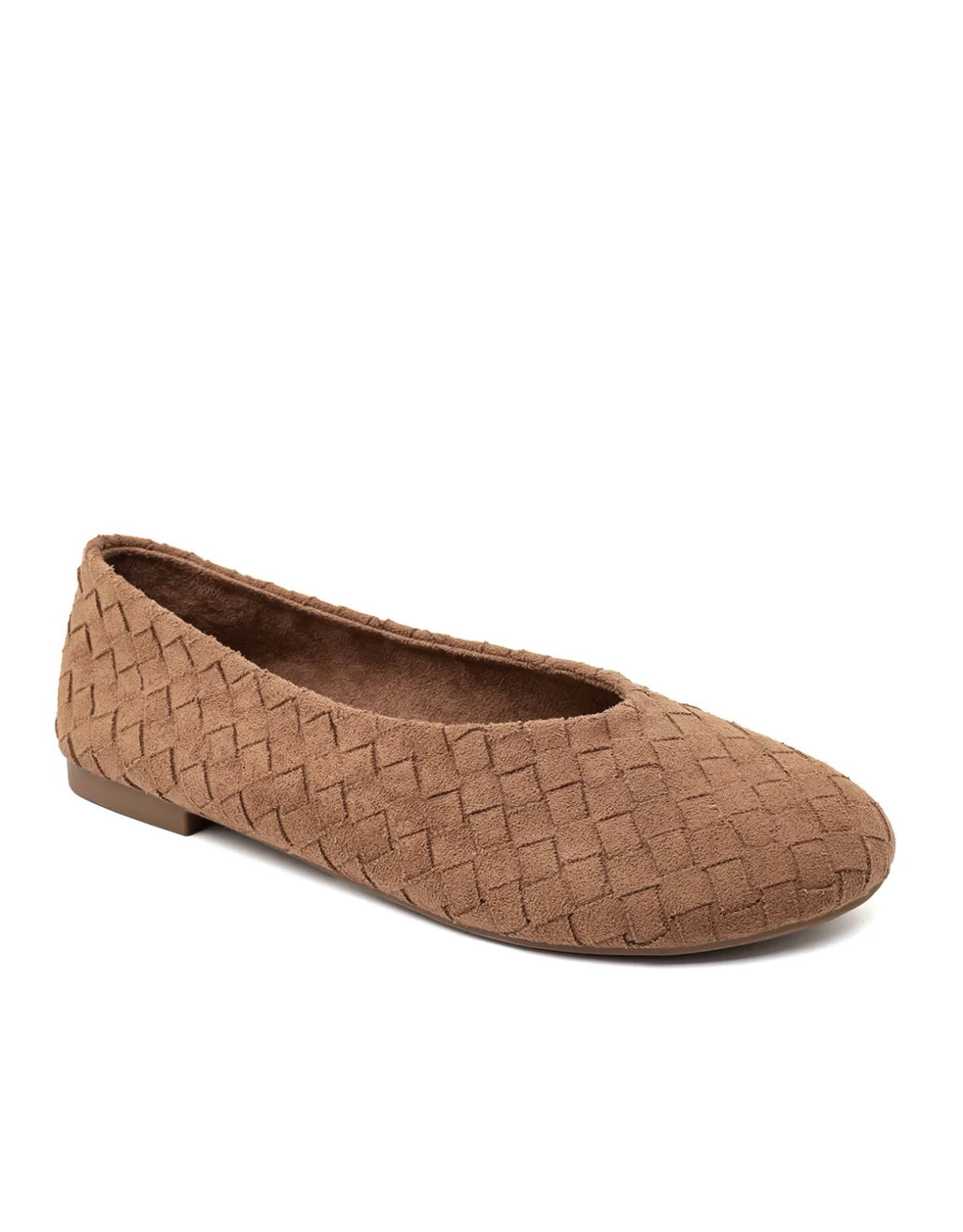 MILA WOVEN BALLET FLATS CAMEL
