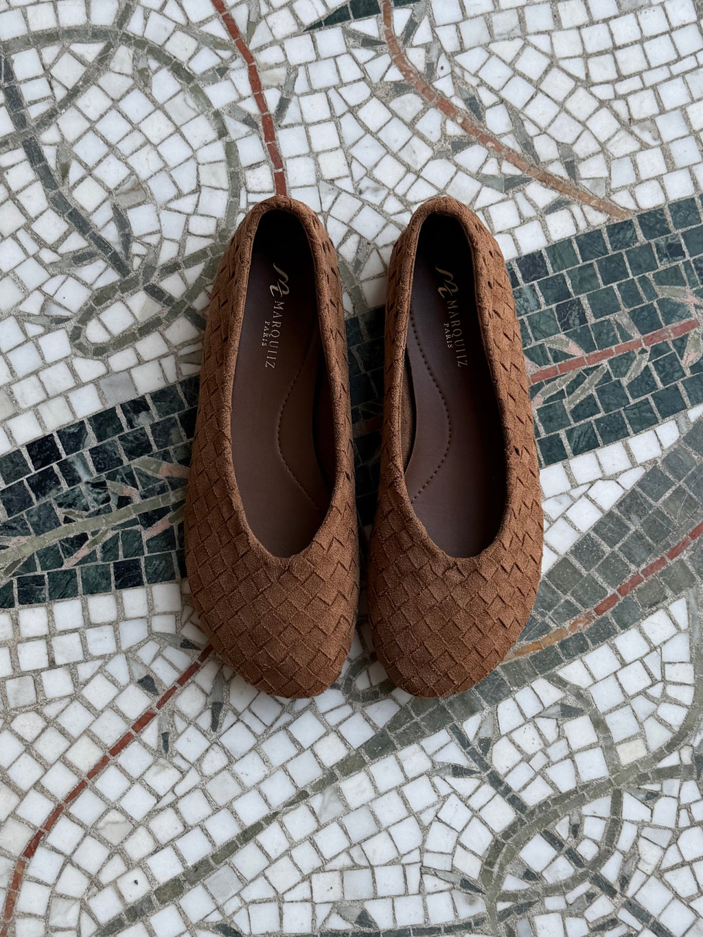 MILA WOVEN BALLET FLATS CAMEL