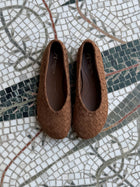 MILA WOVEN BALLET FLATS CAMEL