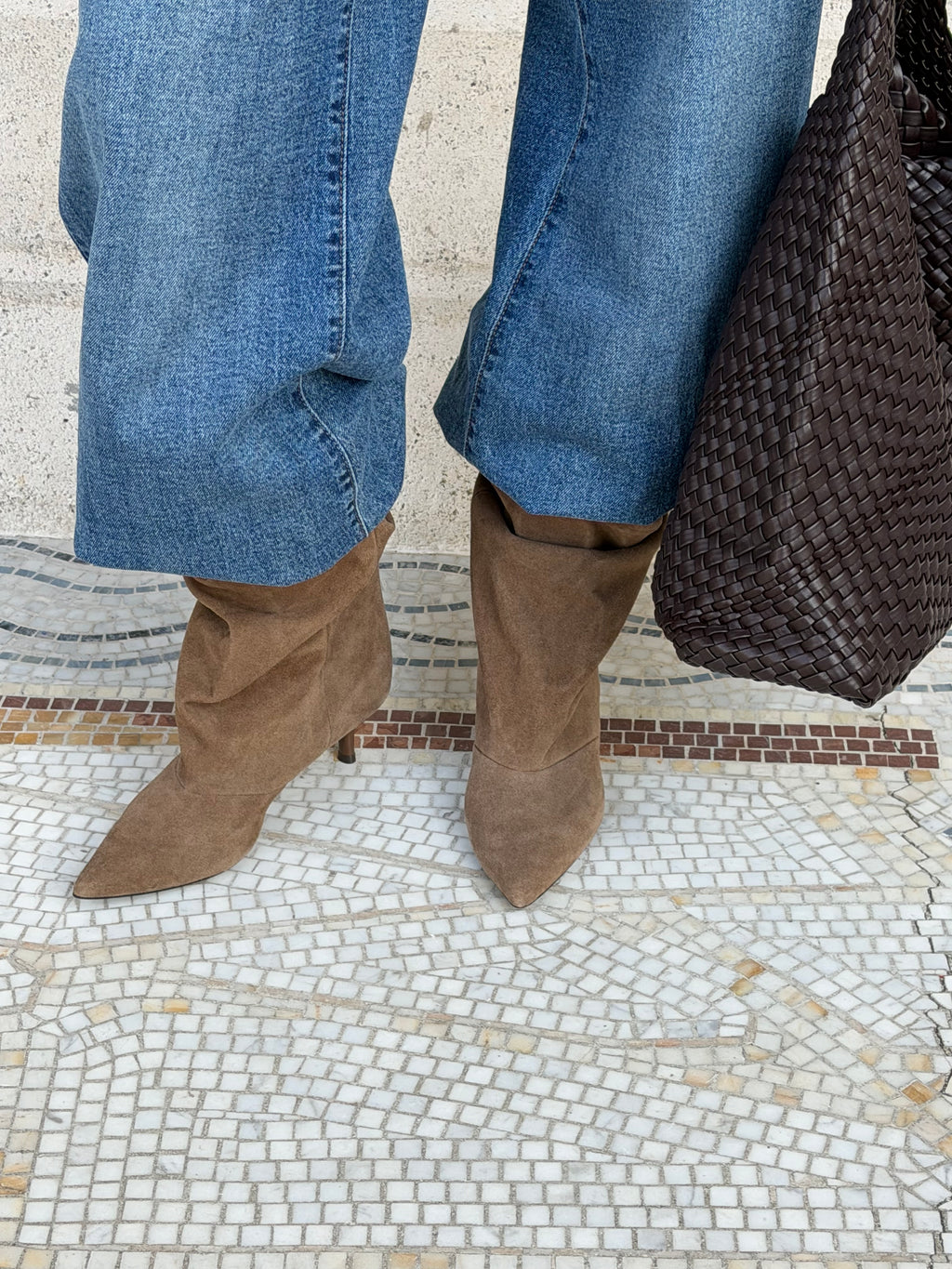 SOLENNE SLOUCH BOOTS KHAKI-BEIGE