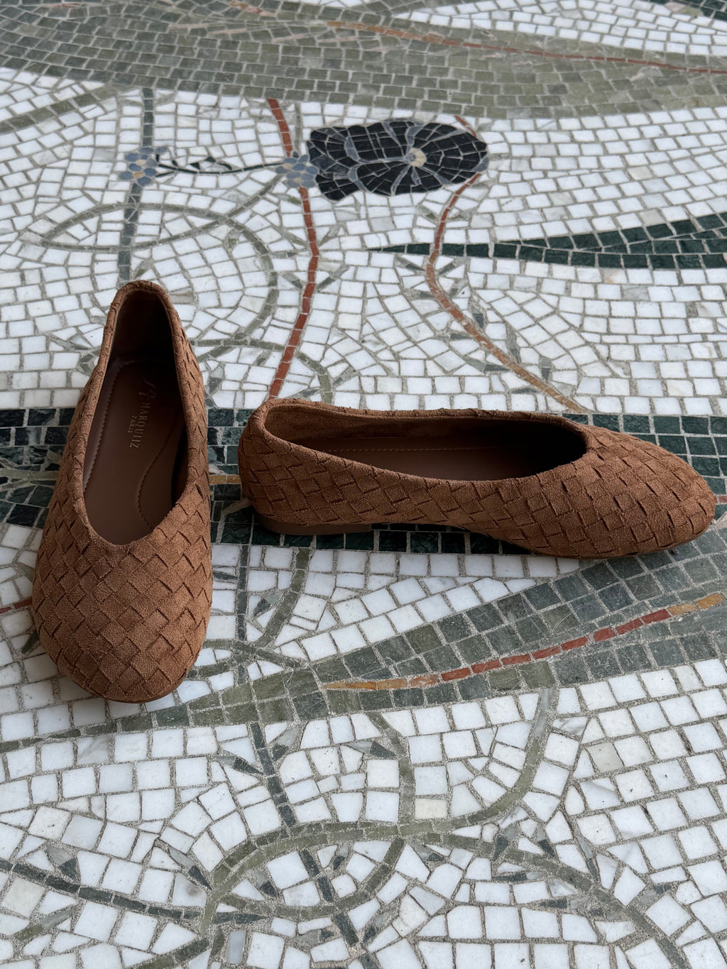 MILA WOVEN BALLET FLATS CAMEL