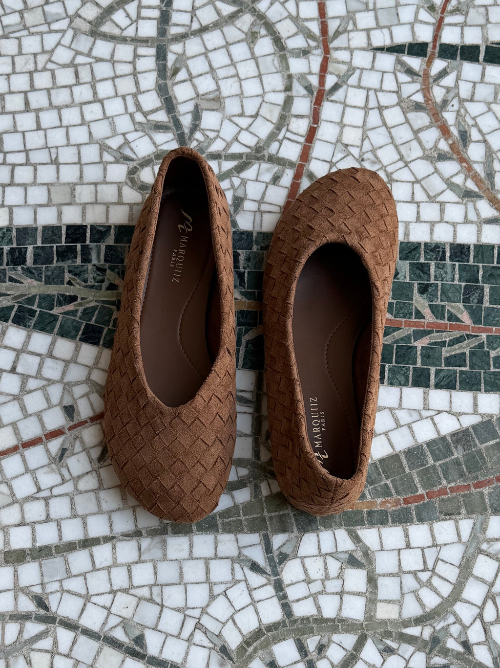 MILA WOVEN BALLET FLATS CAMEL