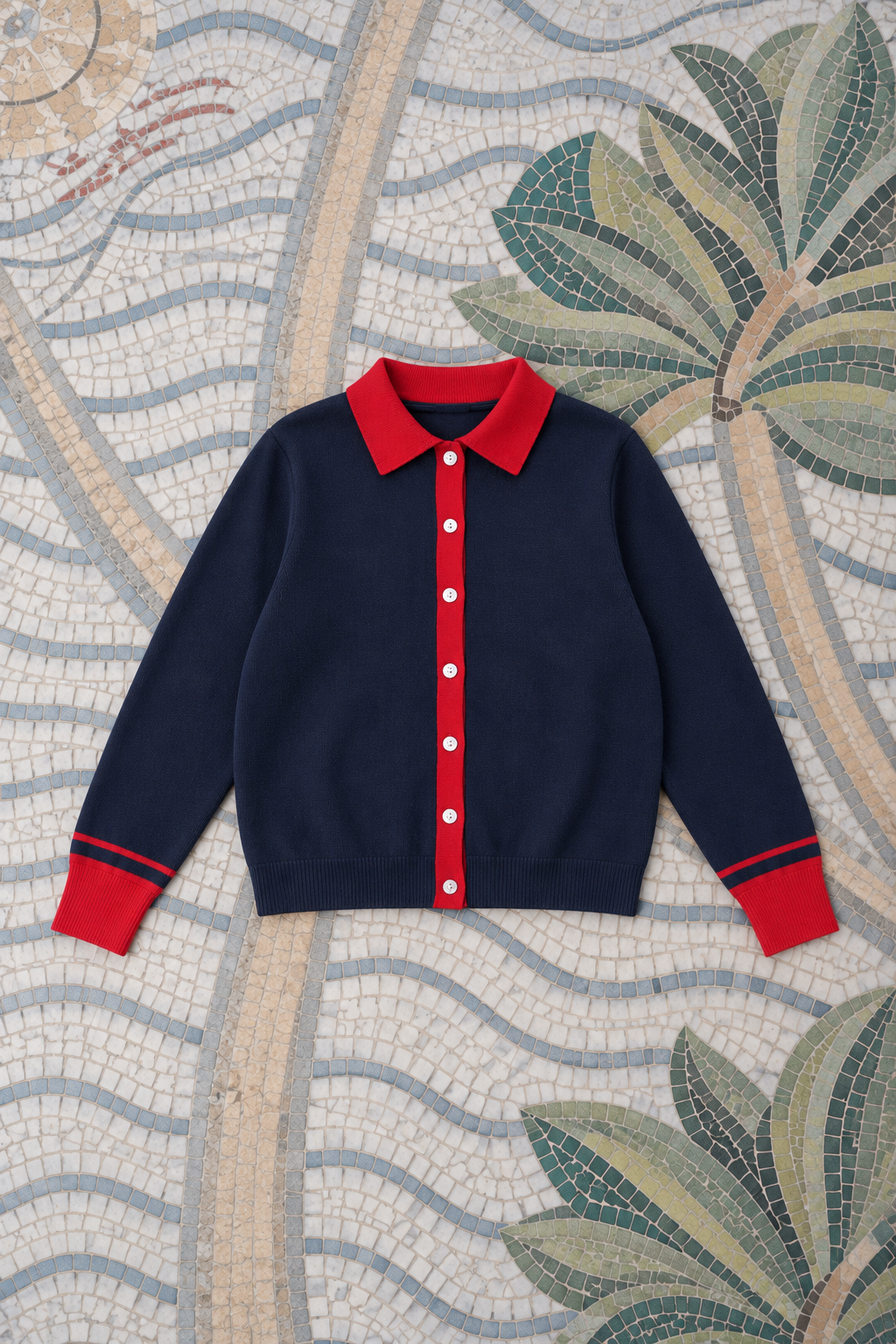 LORENZA CONTRAST CARDIGAN NAVY