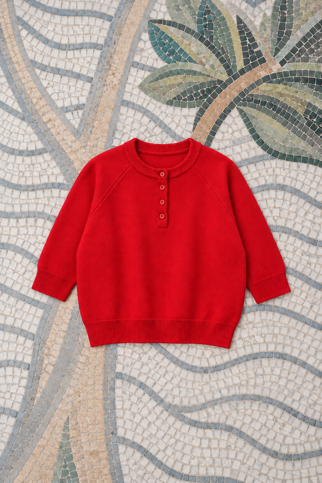 BROOKE BUTTON KNIT RED