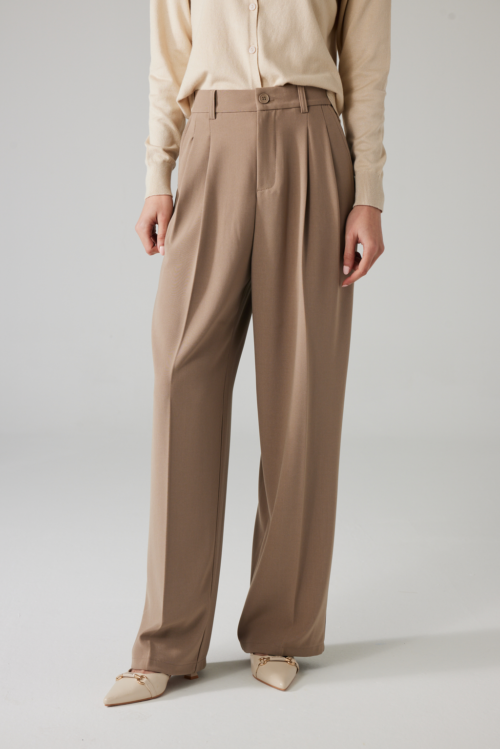 ISLA WIDE BROEK TAUPE