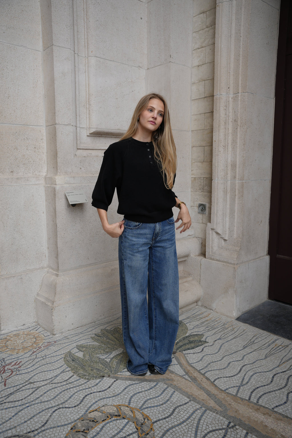 BROOKE BUTTON KNIT BLACK