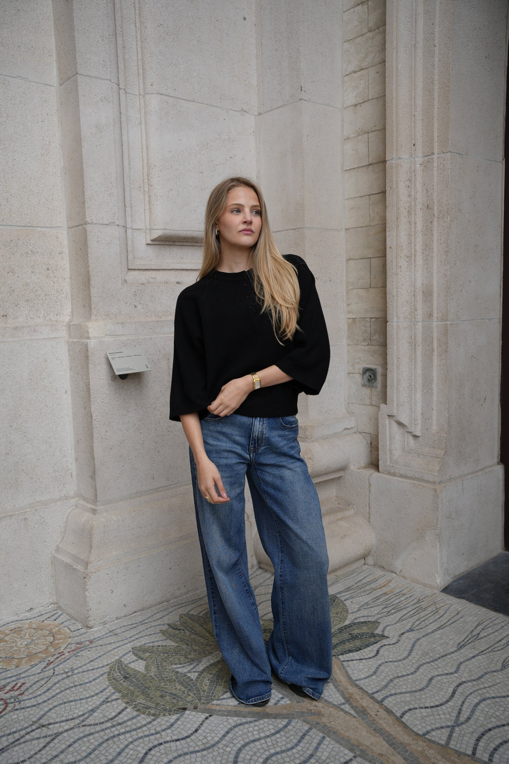 BROOKE BUTTON KNIT BLACK