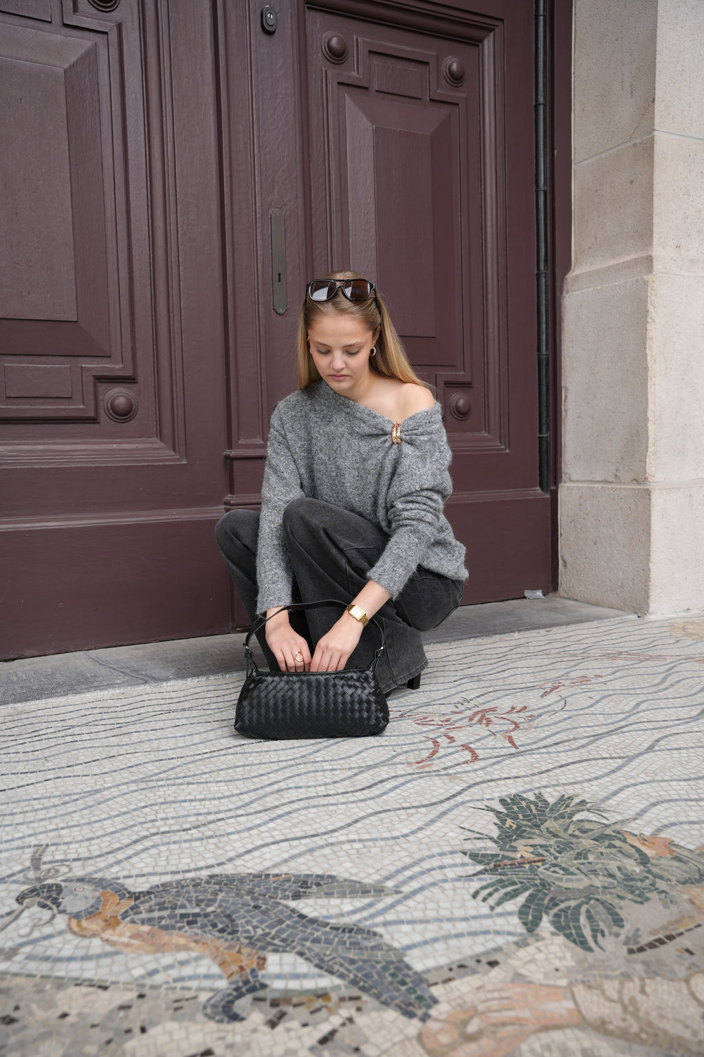 SERAPHINE DRAPED KNIT GREY