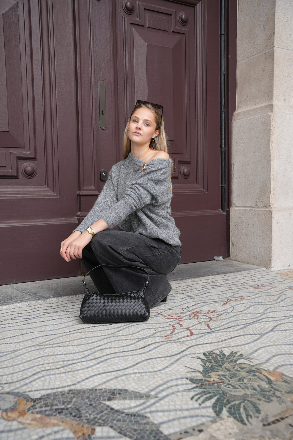 SERAPHINE DRAPED KNIT GREY