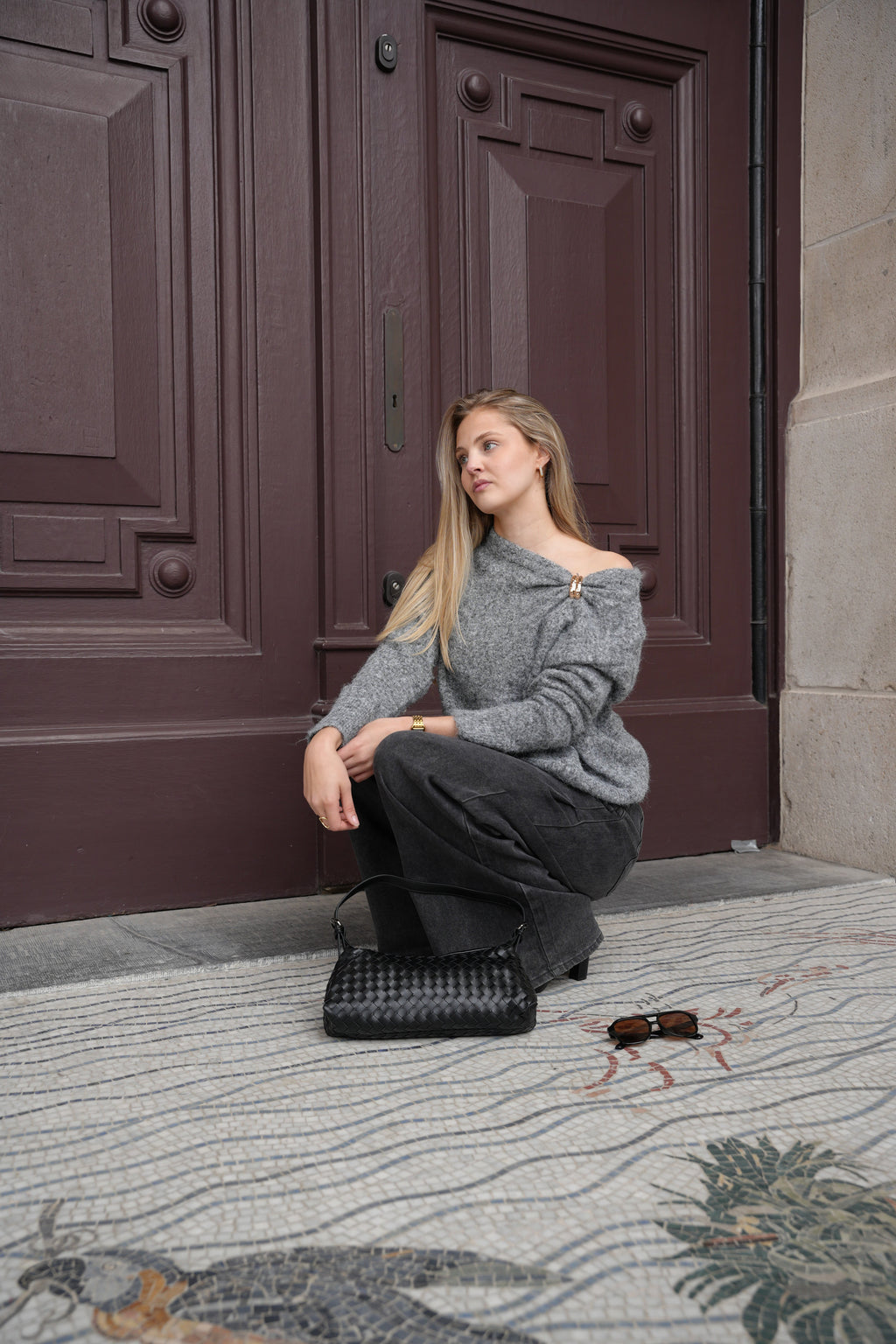 SERAPHINE DRAPED KNIT GREY
