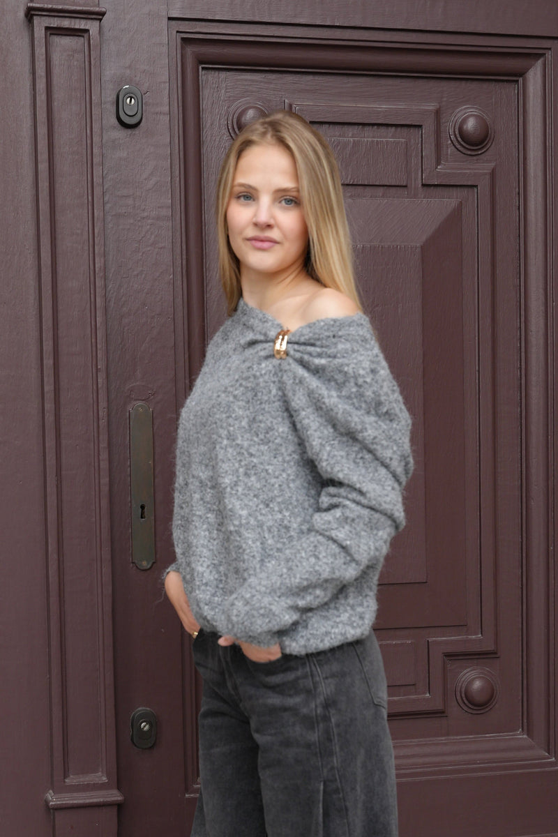 SERAPHINE DRAPED KNIT GREY
