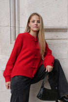 JULES TOGGLE CARDIGAN RED