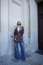 RIVIERA PAISLEY WRAP COAT BURGUNDY