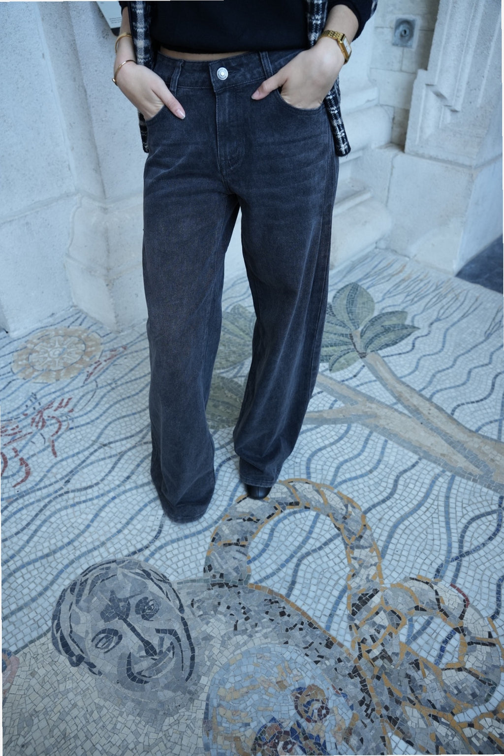 PALAZZO JEANS GREY