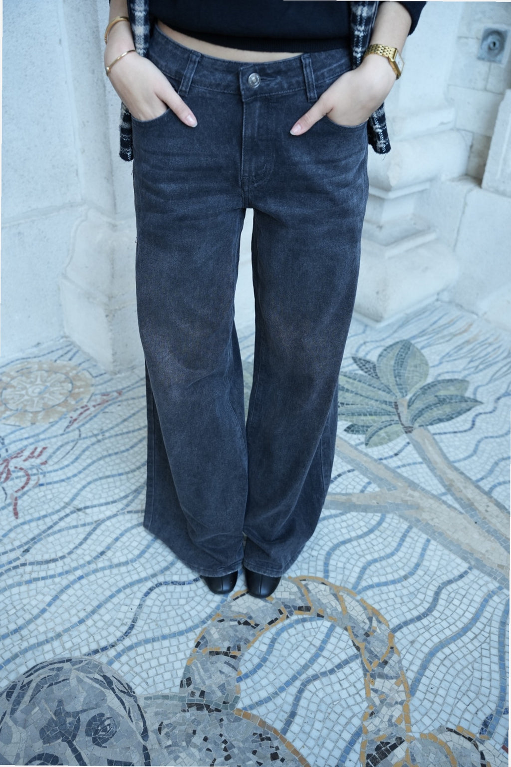 PALAZZO JEANS GREY
