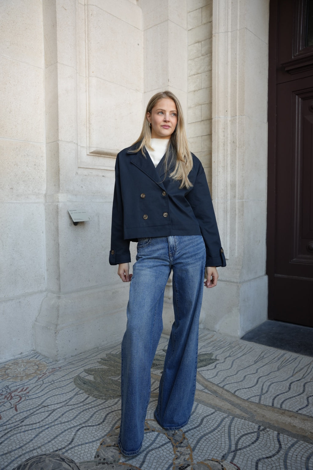MAVERA CROPPED JACKET NAVY