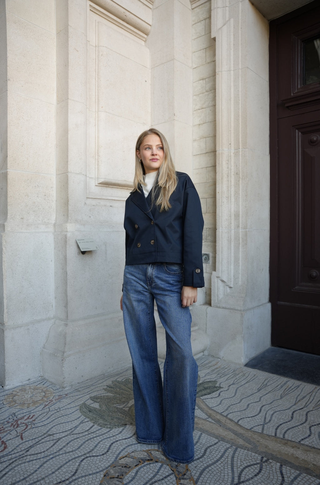 MAVERA CROPPED JACKET NAVY