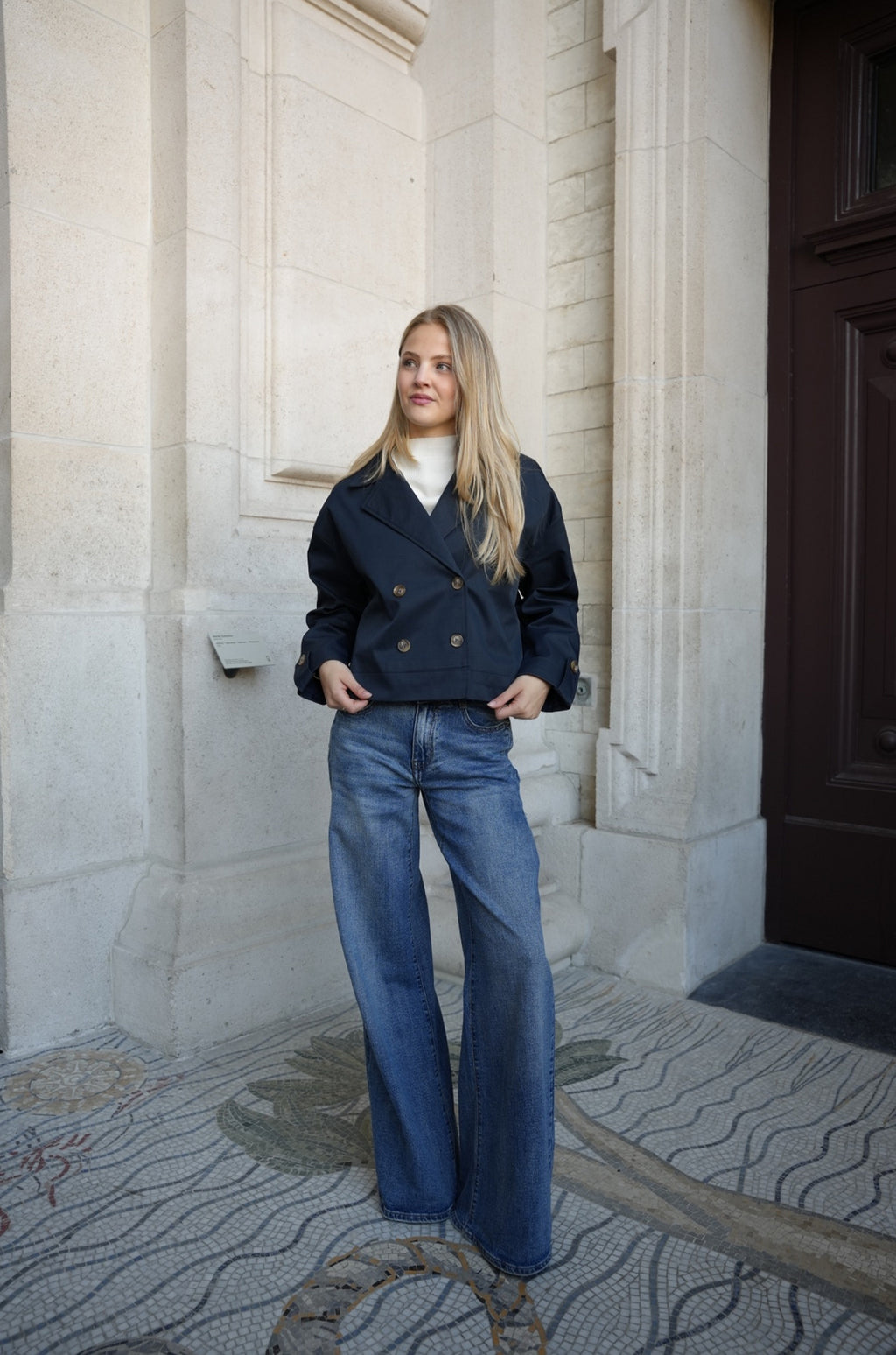 MAVERA CROPPED JACKET NAVY