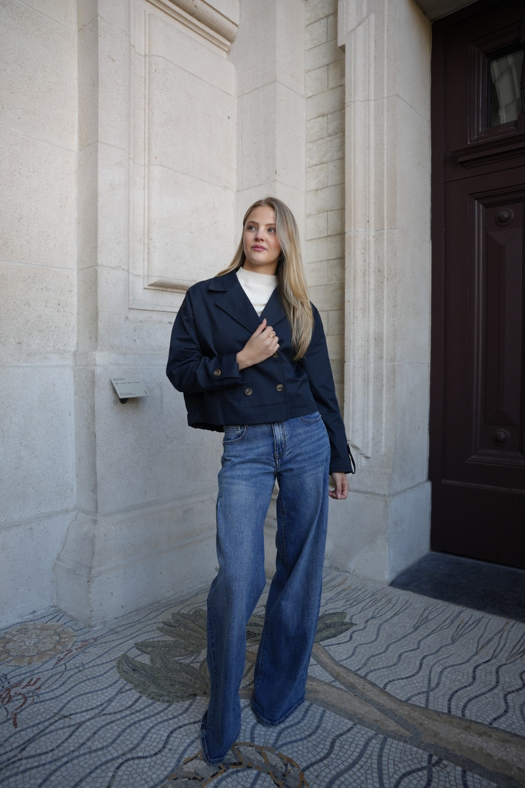 MAVERA CROPPED JACKET NAVY