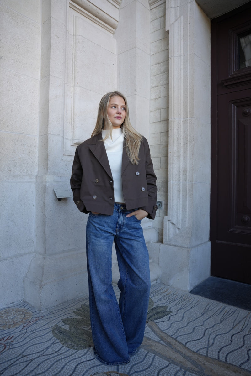 MAVERA CROPPED JACKET BROWN