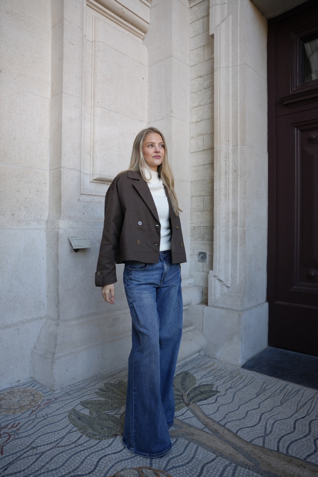MAVERA CROPPED JACKET BROWN