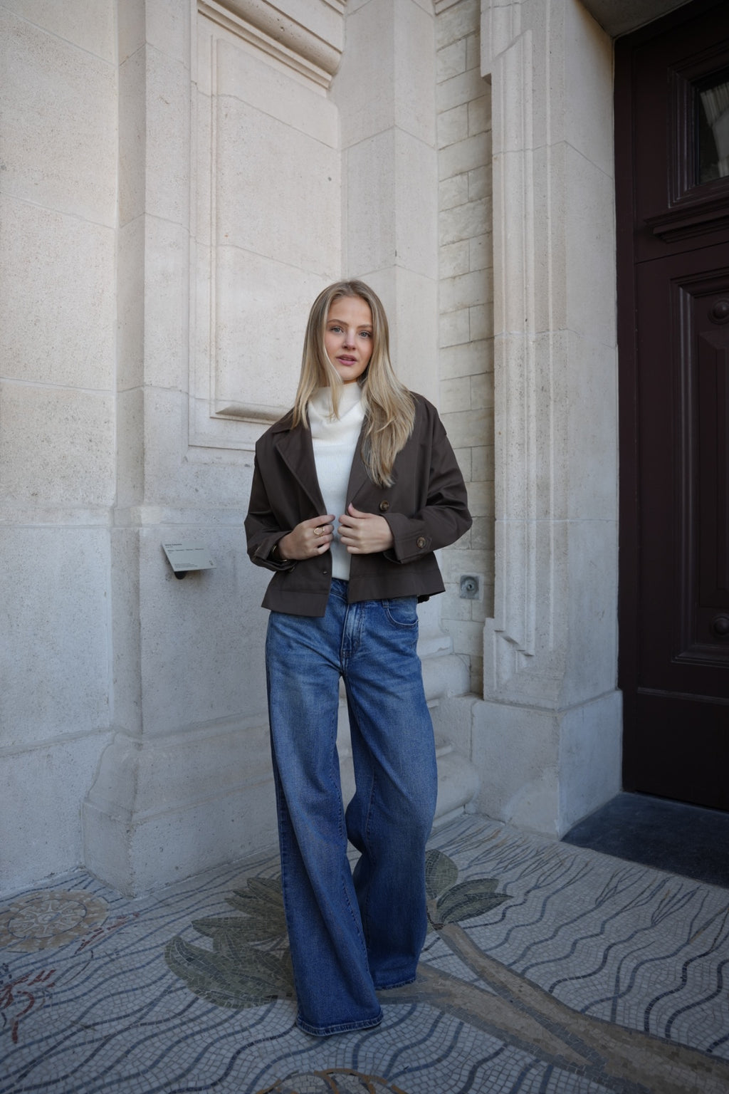 MAVERA CROPPED JACKET BROWN