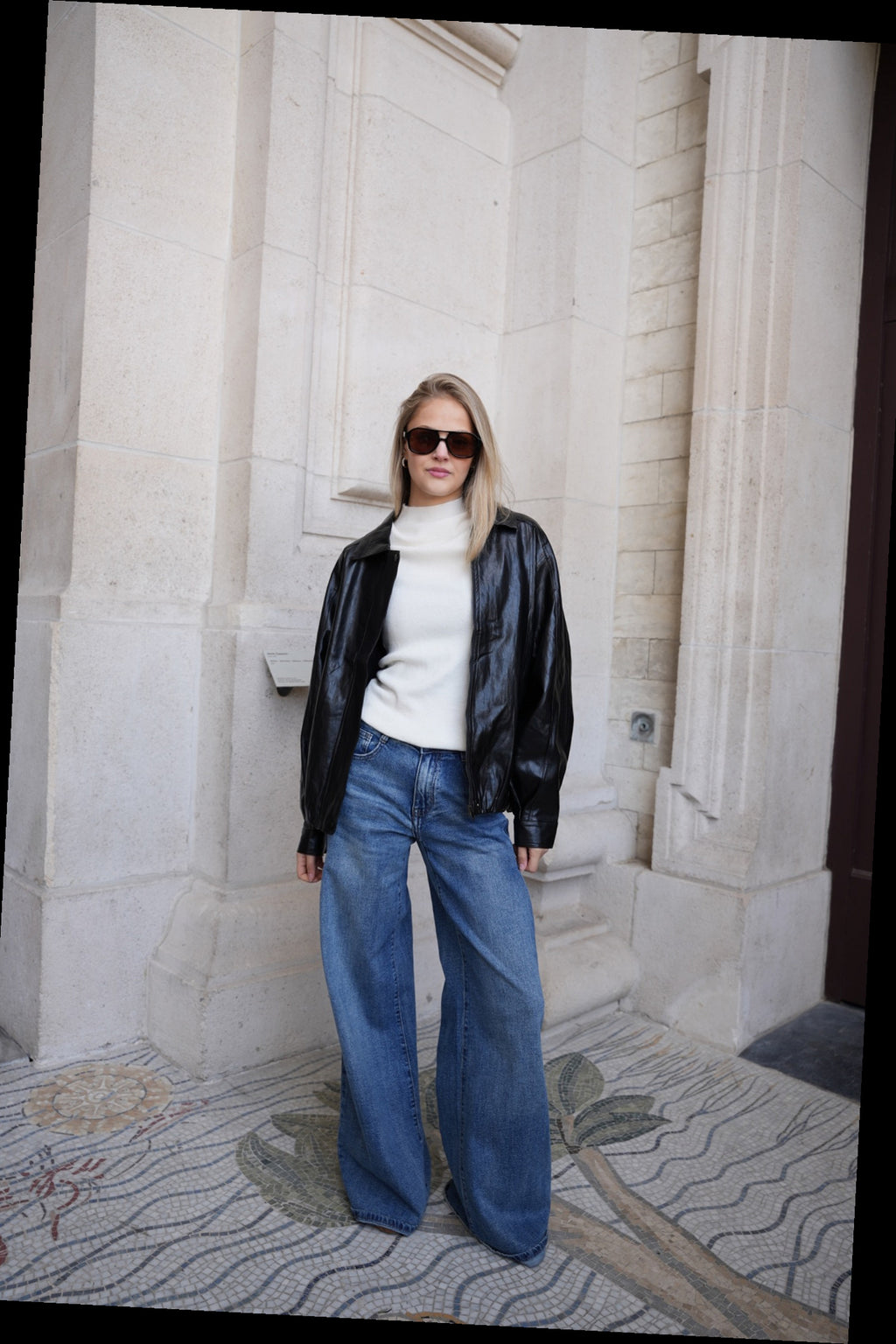 SAVINA VEGAN LEATHER JACKET BLACK