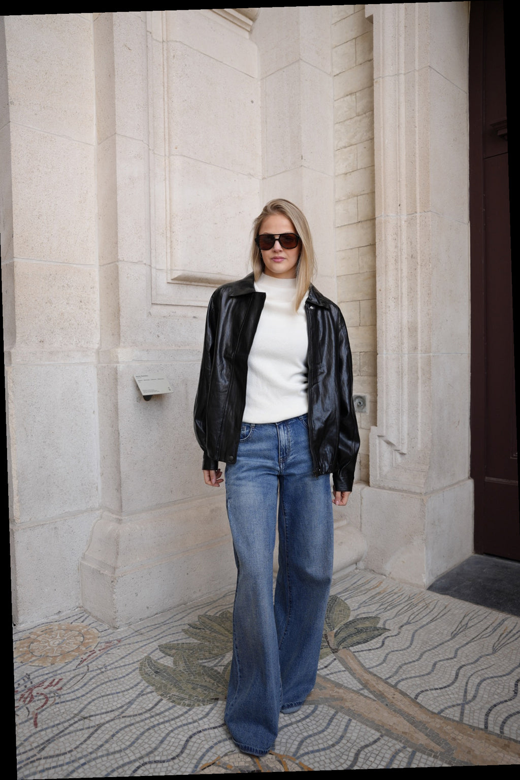 SAVINA VEGAN LEATHER JACKET BLACK