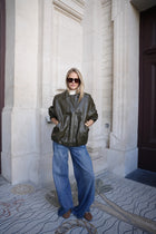 SAVINA VEGAN LEATHER JACKET KHAKI